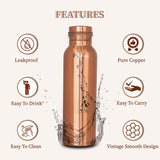 Copper water bottle features