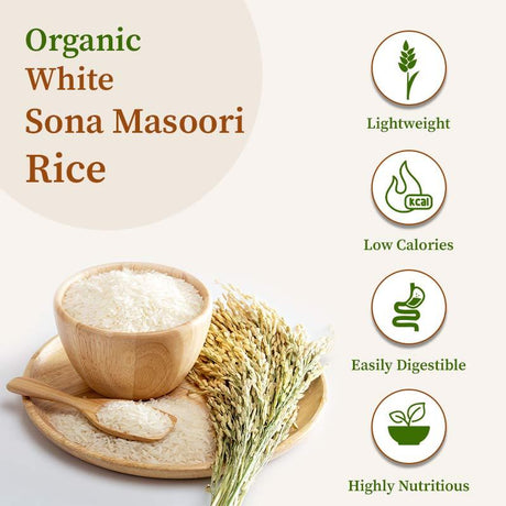 Organic white sona masoori rice 