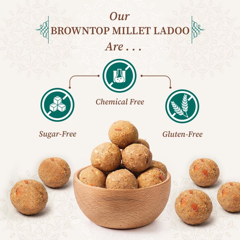 Sugar free browntop millet ladoo 