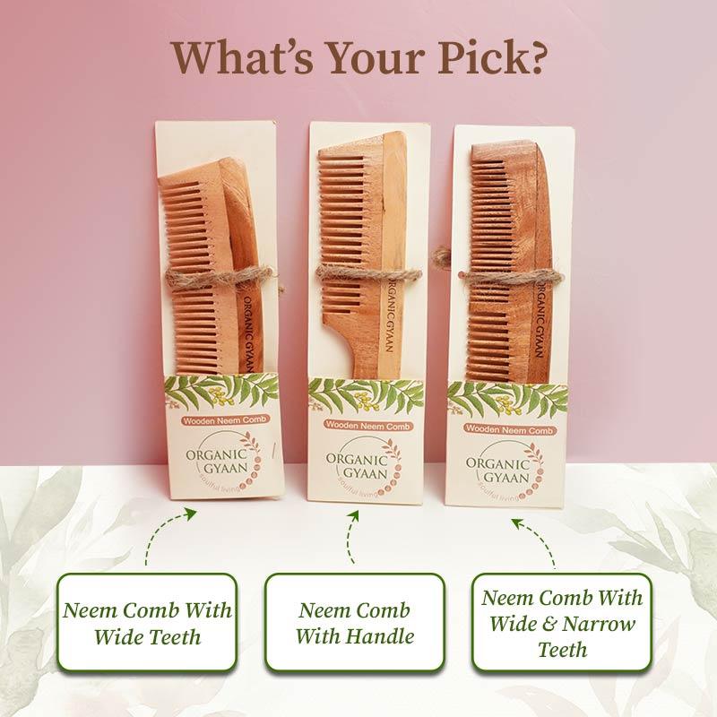 Organic wooden neem comb