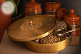 Organic brass masala box