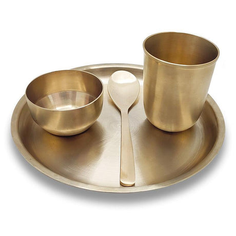 Bronze baby dinner set matt finish by organic gyaan